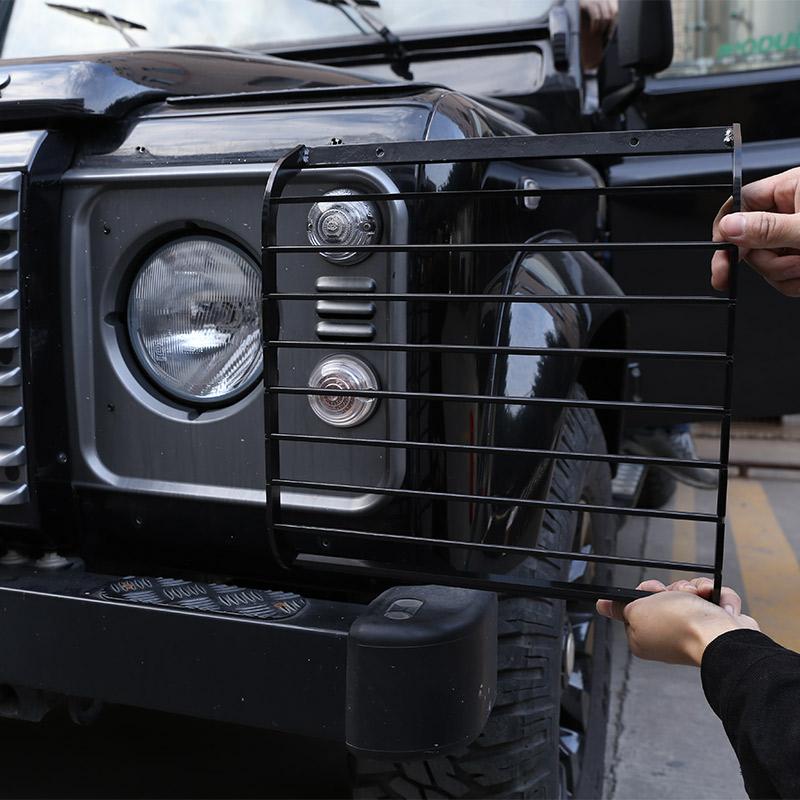 For Land Rover Defender 110 2004-2019 Car Headlight Lampshade Headlamp Lens Cover Protection Net Grill Guard Trim