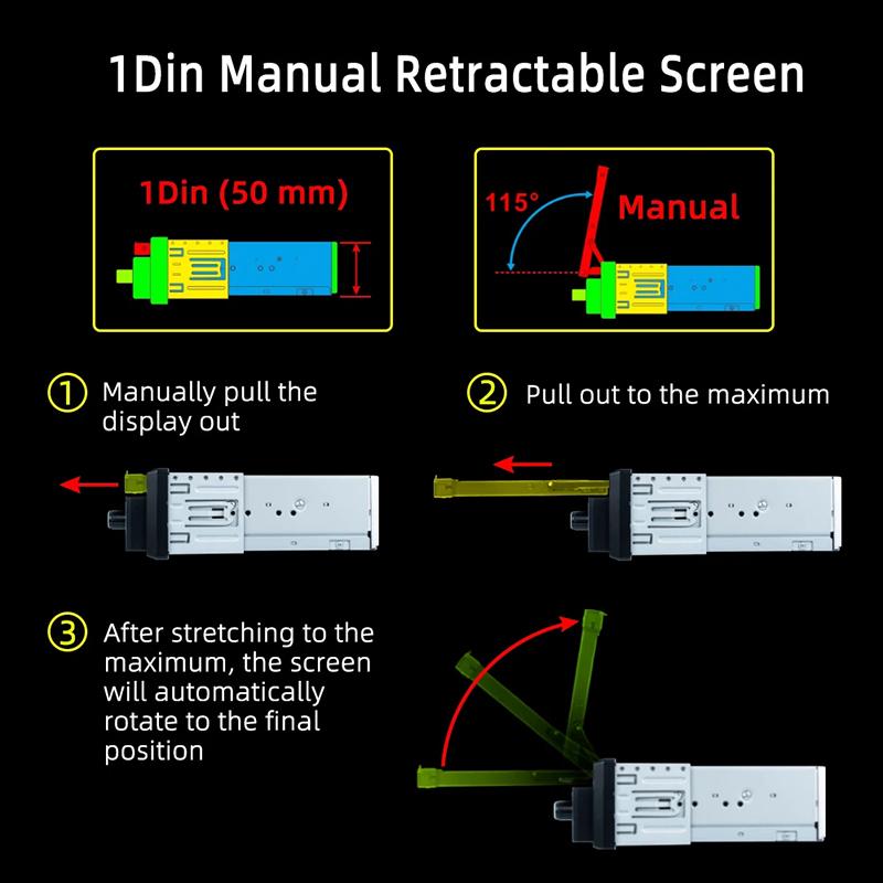 7 Inch Multimedia Car radio Car Navigation Wireless Carplay Android Auto For Retractable Touch Screen Car intelligent syste
