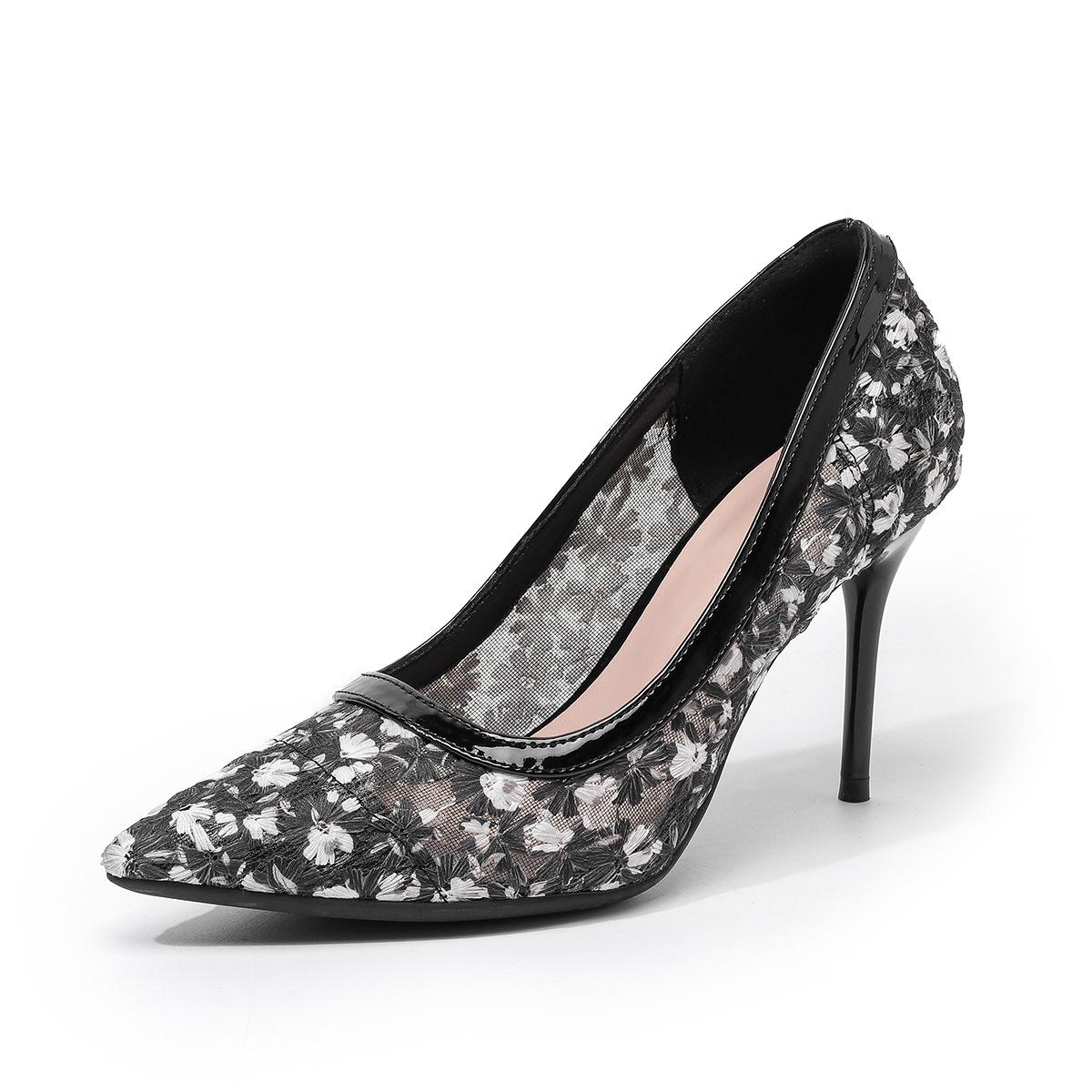 

Женские сетчатые туфли на kitten heel, сексуальные закрытые туфли-лодочки с острым носком, туфли на шпильке, сексуальные туфли для вечеринки, туфли для гостей на свадьбу, летние туфли на высоком каблуке для женщин 36 чёрный