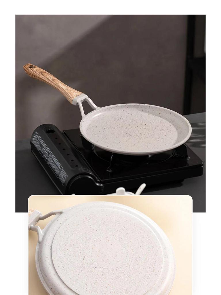 Induction-Compatible Non-Stick Crepe and Frying Pan with Maifan Stone Surface