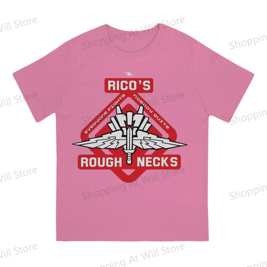 Starship Troopers Tops Cotton Leisure Sports Ricos Roughnecks Red Logo Unisexs and Womens Tshirts Tshirt Top