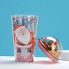 Creative 450ML Santa Claus Double Wall Cup Portable Cute Cartoon Flash Water Bottle Straw Milk Cup Christmas Decor Drinking Mug