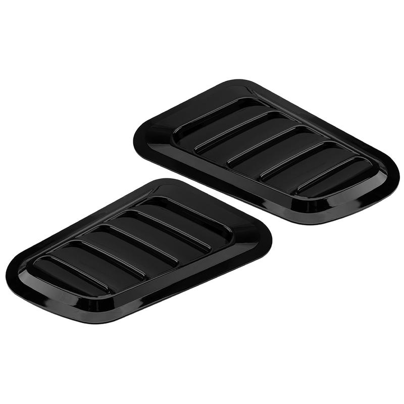 1 Pair Engine Hood Bonnet Side Air Flow Vent Cover Scoop Trim Fit for Ford Glossy Black