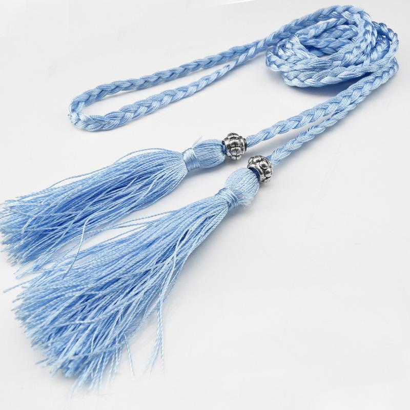 Damesleren riem in Koreaanse stijl met strik en kwastje tailleketting