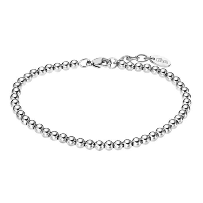 Náramek - LOTUS - Kuličkový řetízek - Nerezová ocel - Bílý - 20 cm