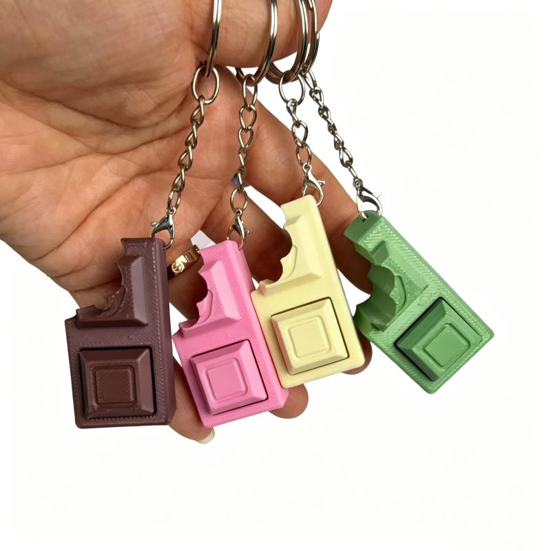 3D Simulated Chocolate Keyboard Fidget Toy, Keyboard Fidget Keychain Keyboard Decompression Finger Clicker Toys Stress Relief