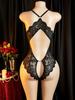 Woman Sleeveless Body Transparente Summer Clothes Backless Hollow Out Deep V Bowknot Lingeries Sexy  Babydooll Body Suits