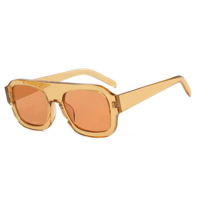 

SO&EI Fashion Square Women Sunglasses Shades UV400 Retro Candy Color Gradient Men Punk Sun Glasses As the picture