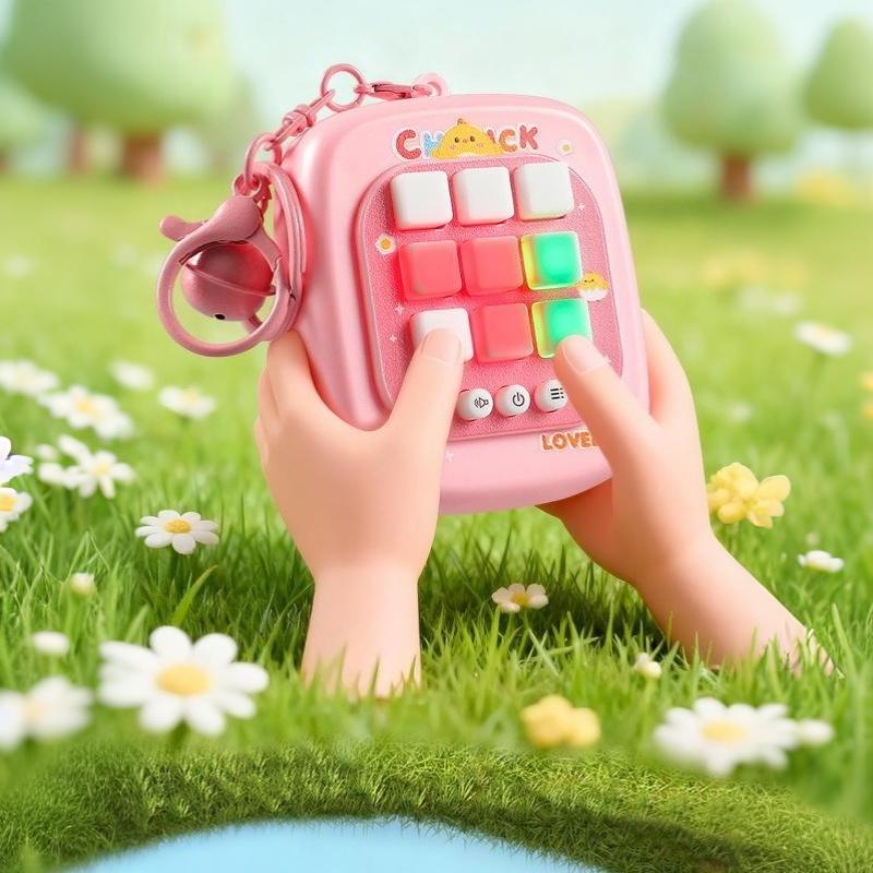 4 in 1 Electronic Tic Tac Toe Game Keychain Portable Interactive Puzzle Toy Suitable for Kids Adults All Ages