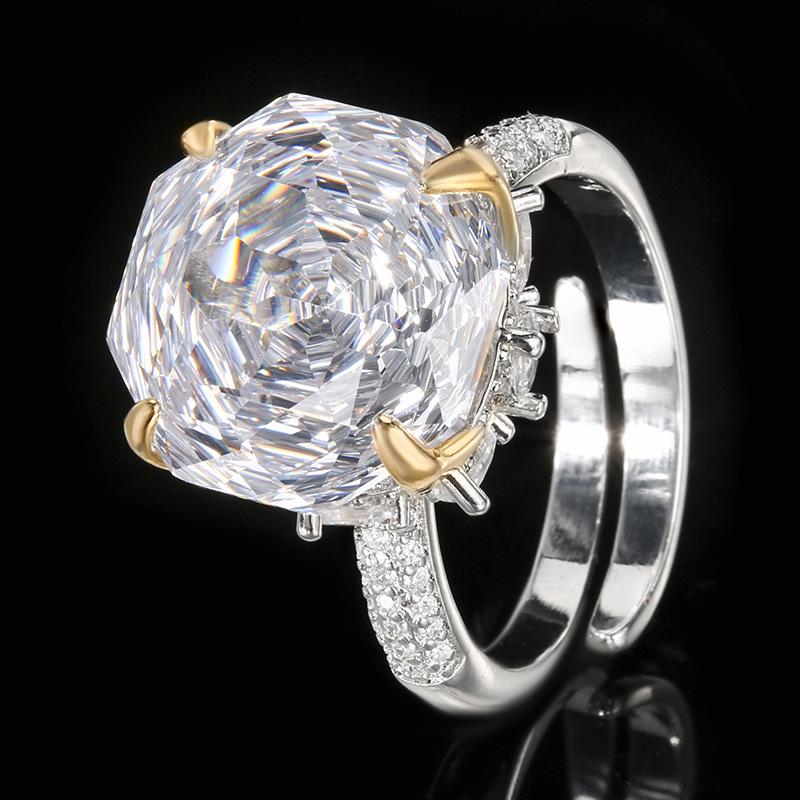 

Product Jewelry Copper Bottom Gold Plated Simulation Rose Cut Light Luxury Ring Female 14 * 14