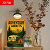 Vintage Camper Tent Forest Tin Sign 8x12in Nostalgic Wall Decor Trailer Outdoor Adventure Gift