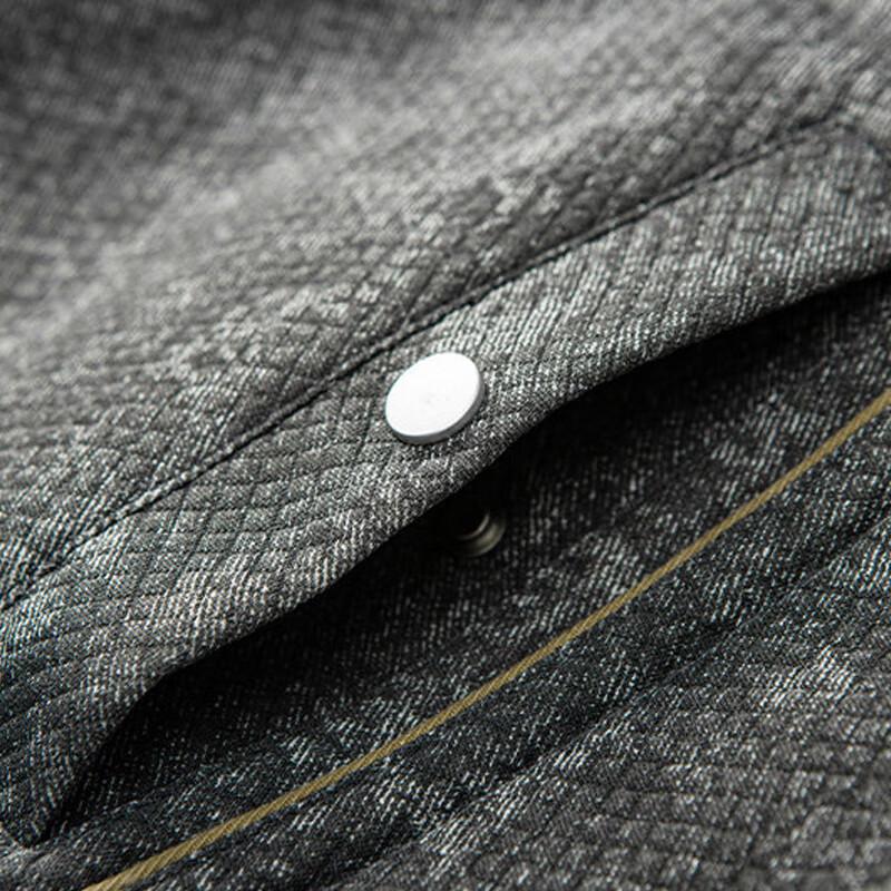 Mao Ren Men's Fleece-Lined Casual Lapel Jacket