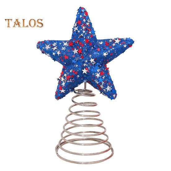 

Патриотическая звезда-верхушка на елку 4 июля патриотическое украшение на елку 3D блестящая звезда-верхушка на елку для праздничной вечеринки в честь Дня независимости D