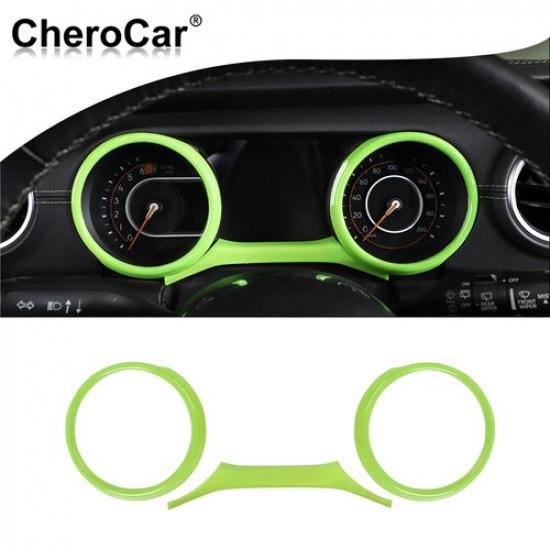 3X Inner Dashboard Meter Cover Trim Ring for Jeep Wrangler JL& JT 2018+ Green