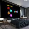 Custom Name,Pac Man Wall tapestry, aesthetic printed fabric blanket, suitable for bedroom, living room, and home decor.