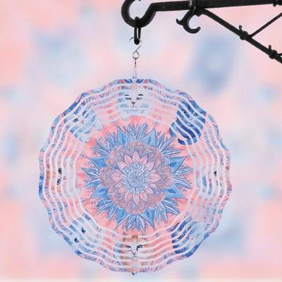 10 Inch Hanging Wind Chime Rotating Design 360 Degree Hook Garden Style Metal Decor for All Seasons Outdoor Artistic Charm Harmony Deco