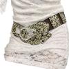 Leopard Print Full Diamond High Elastic Waist Seal for Women Light Asian Shibuya Hot Girl Style Slim Belt for Women