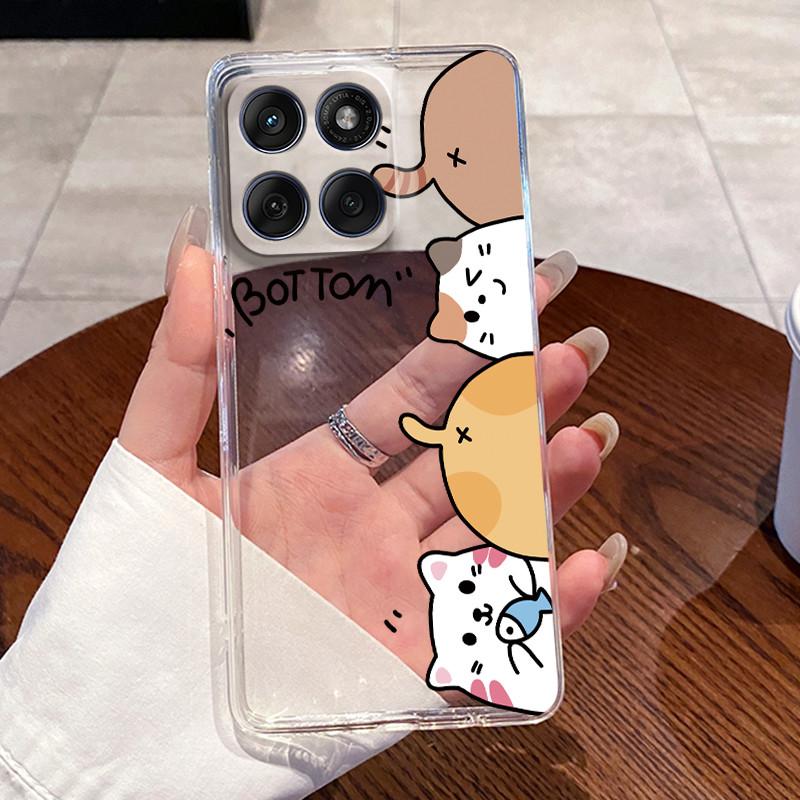 Casing For Motorola Edge 60 Fusion Pro 60s Aesthetic Fashion Cute Cat Astronaut Soft Silicone Back Cover Transparent Phone Case