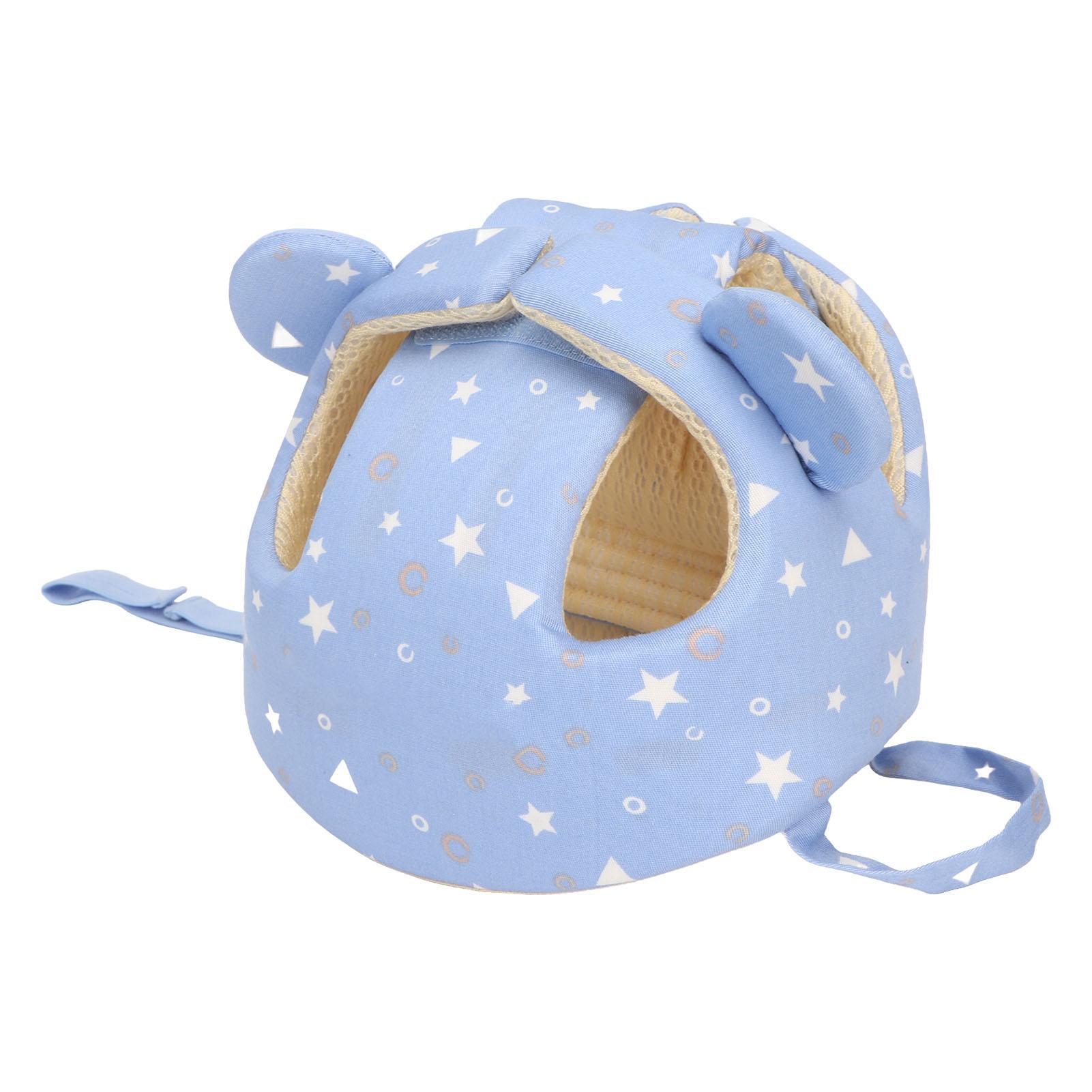 

Хлопковая шапочка для малышей, регулируемая защитная шапочка для младенцев, защитный шлем для скалолазания и ходьбы синий