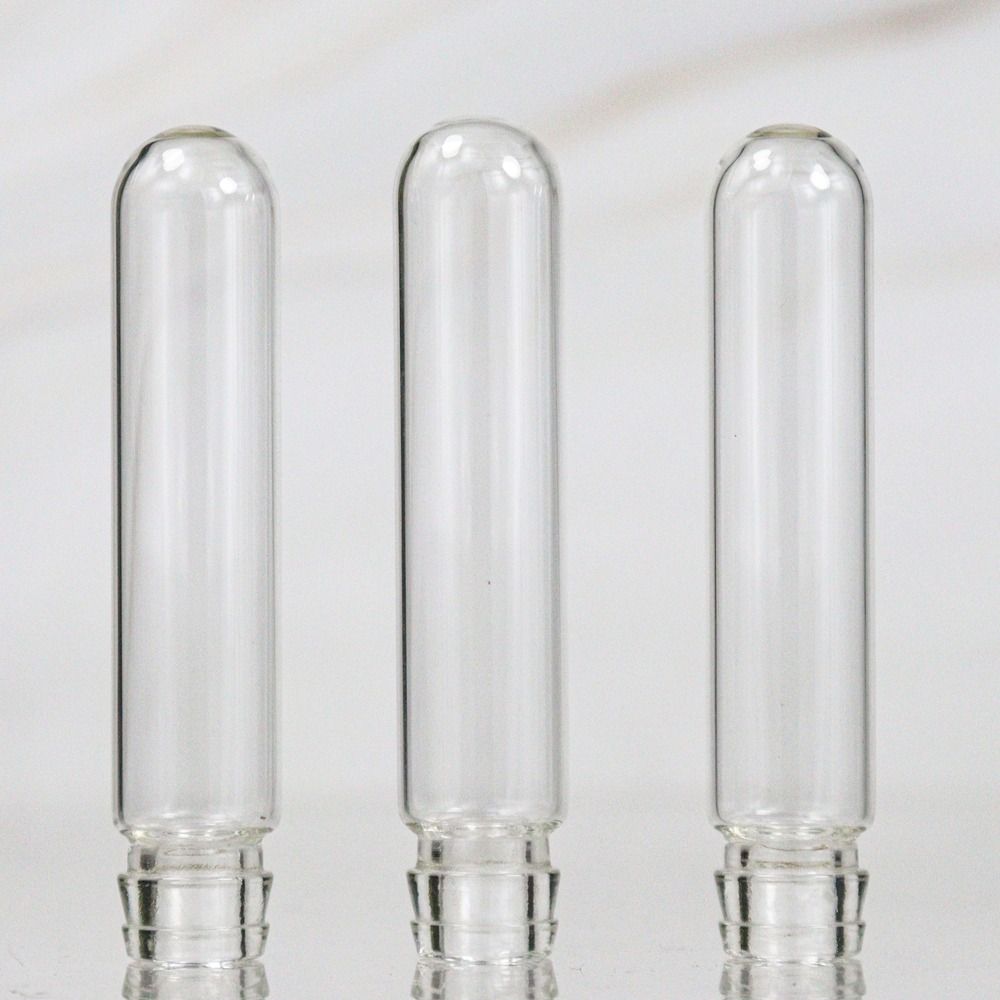 Sample Vial with Cap Powder Solid Storage Lotion Bottle Glass Test Tube Mini Refillable Bottle Round Bottom Bottle