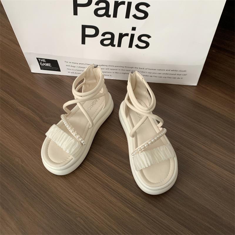 

Stepping on shit feels cool, slippers women s 2025 new summer wear with skirt fashion fairy style thin sandals are versatile 40 бежевый