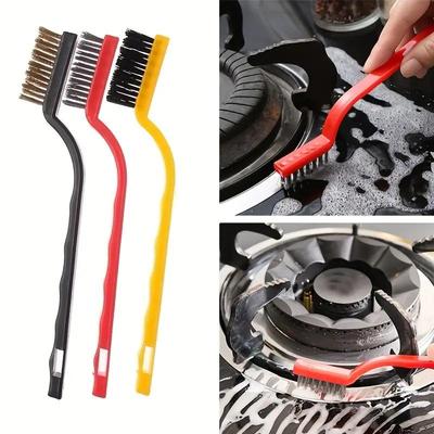 3 piezas de cepillo de limpieza de cocina, se pueden utilizar para limpiar ollas y sartenes, accesorios de cocina y baño, cepillo de limpieza pequeño para estufas de gas