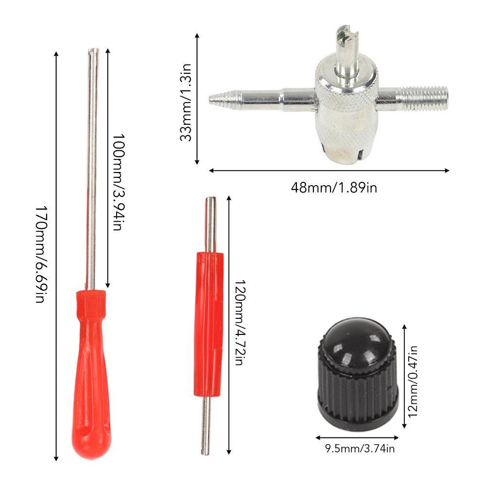 34PCS Multi-Style Wrench Valve Stem Installation Tool Tire Leak Repair & Maintenance