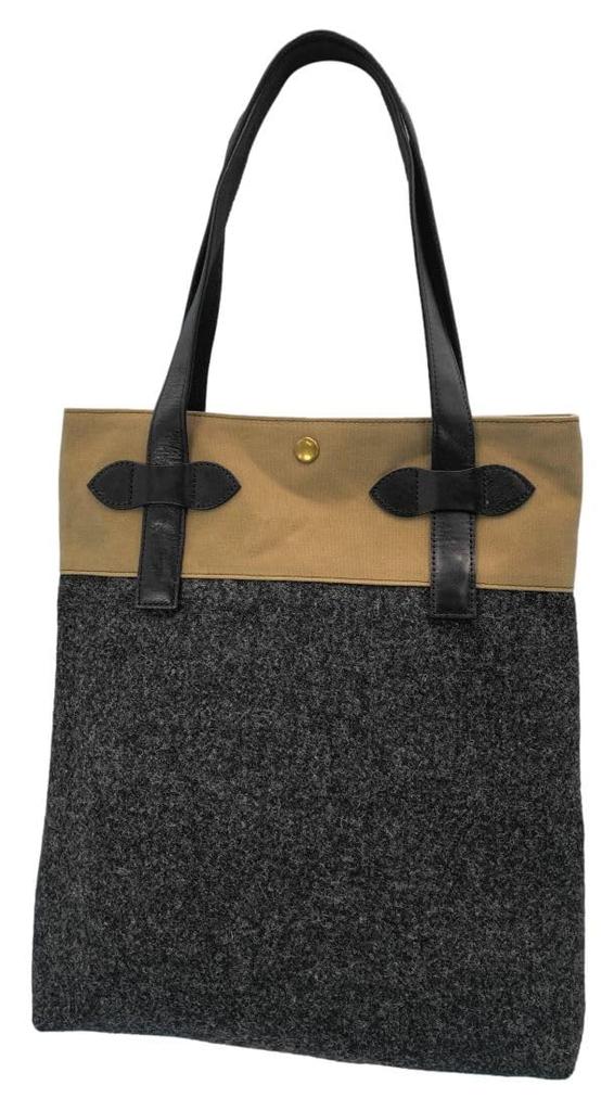 [nature Et Evoluer] Harris X Paraffin Canvas Vertical Tote with Leather Accessory (WG2421-CGY)