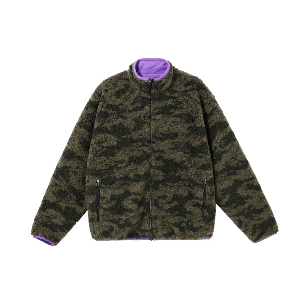 Nike Stand Collar Reversible Long Sleeve Fleece Jacket Men Jacket Grape-Purple Black DQ4885-542