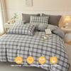 100% Cotton Bedding Set Luxury Duvet Cover Set- 1 Duvet Cover with 2 Pillowcases, Classic Plaid Style,Comforter Set Cover