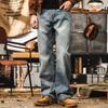 Amerikanische Retro-Jeans mit geradem Bein Herren Herbst Neu Lockere Hose Herren Micro-Stretch Klassische Gewaschene Freizeithose