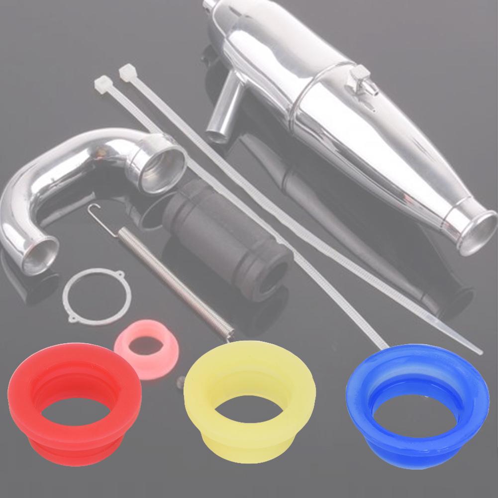 3pcs Engine Exhaust Pipe Tubing Joint Adapter Silicone Gasket for HSP 1 8 RC Nitro Car