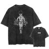 Anime Graphic Print Washed TShirt Oversized Cotton Tshirts Harajuku Harajuku Vintage Trendy T Shirt