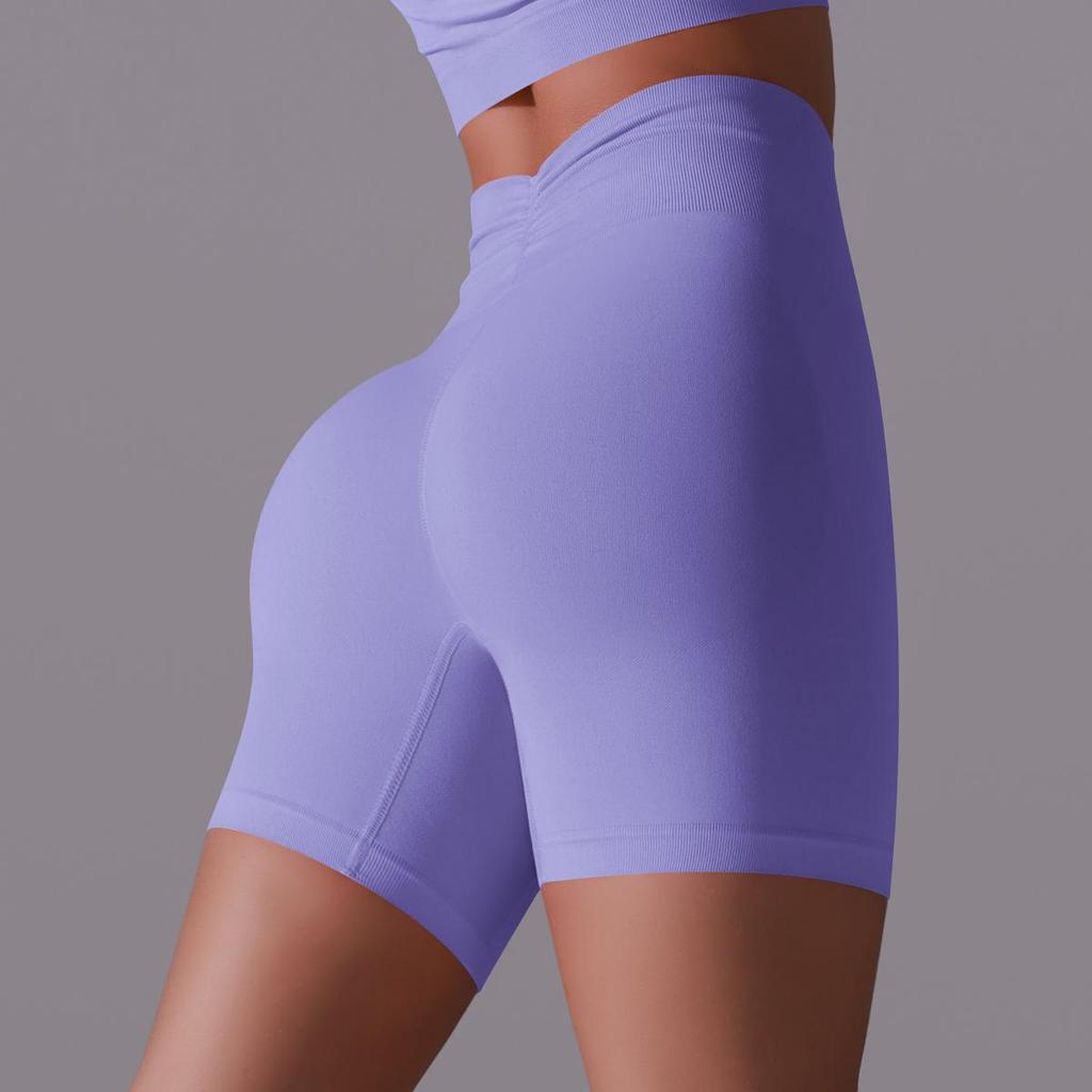 Dámské bezešvé sportovní šortky s vysokým pasem tělocvičné šortky Peach Hip Fitness šortky na jógu Legíny