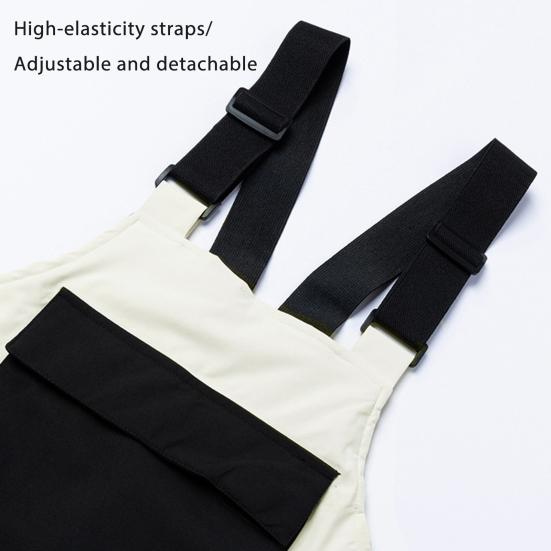 Yousheng Ski Snowsuit Windproof Warm Insulated Adjustable Strap Workwear with Multi Pockets Reinforced Legs Lightweight Outdoor Winter Overalls