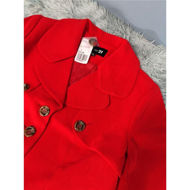 Export 21 White New Year Celebration Age-Reducing Breasted 3/4 Sleeve Stylish Red Short Crop Top Suit Outwear