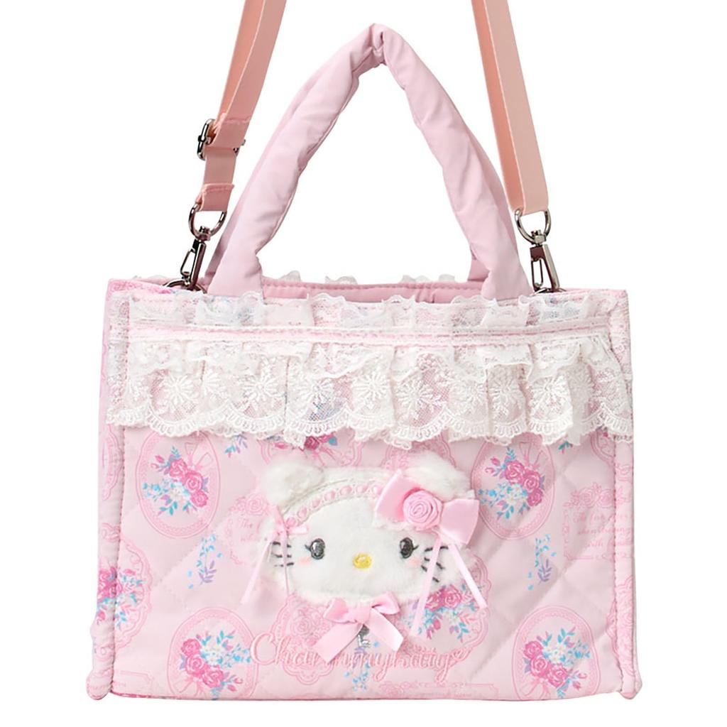 Sanrio Tote Bag Charmy Ages 3 and 175102 2-Way (White Frill) Kitty, Up,