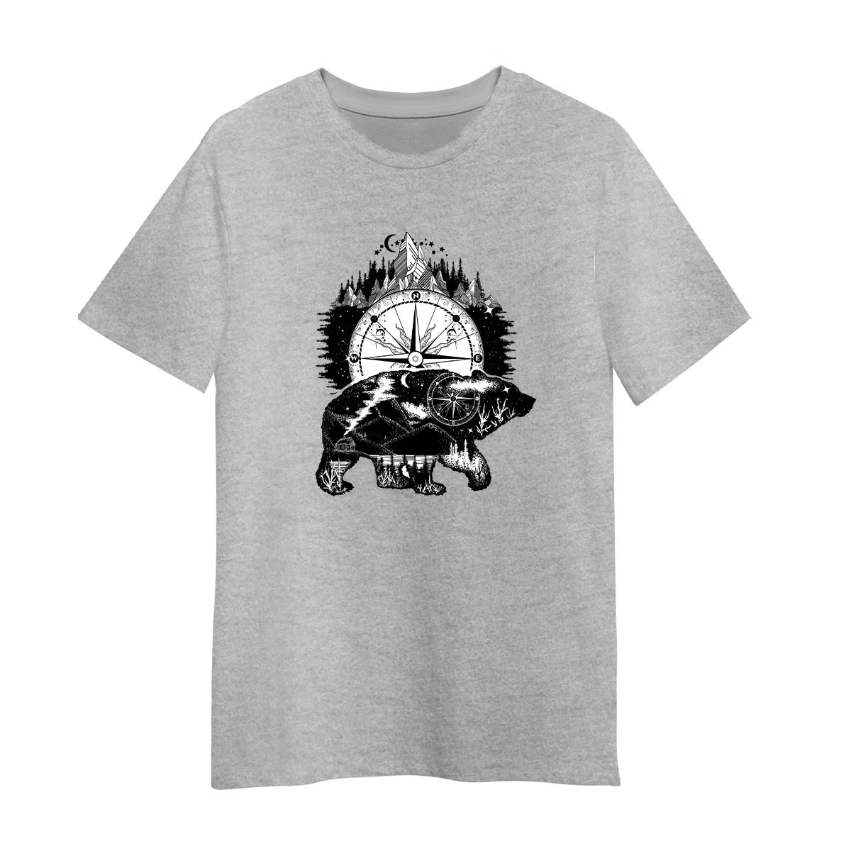 

Abstract Polar Bear T Shirt Black White Unique Graphic Design Tees S серый