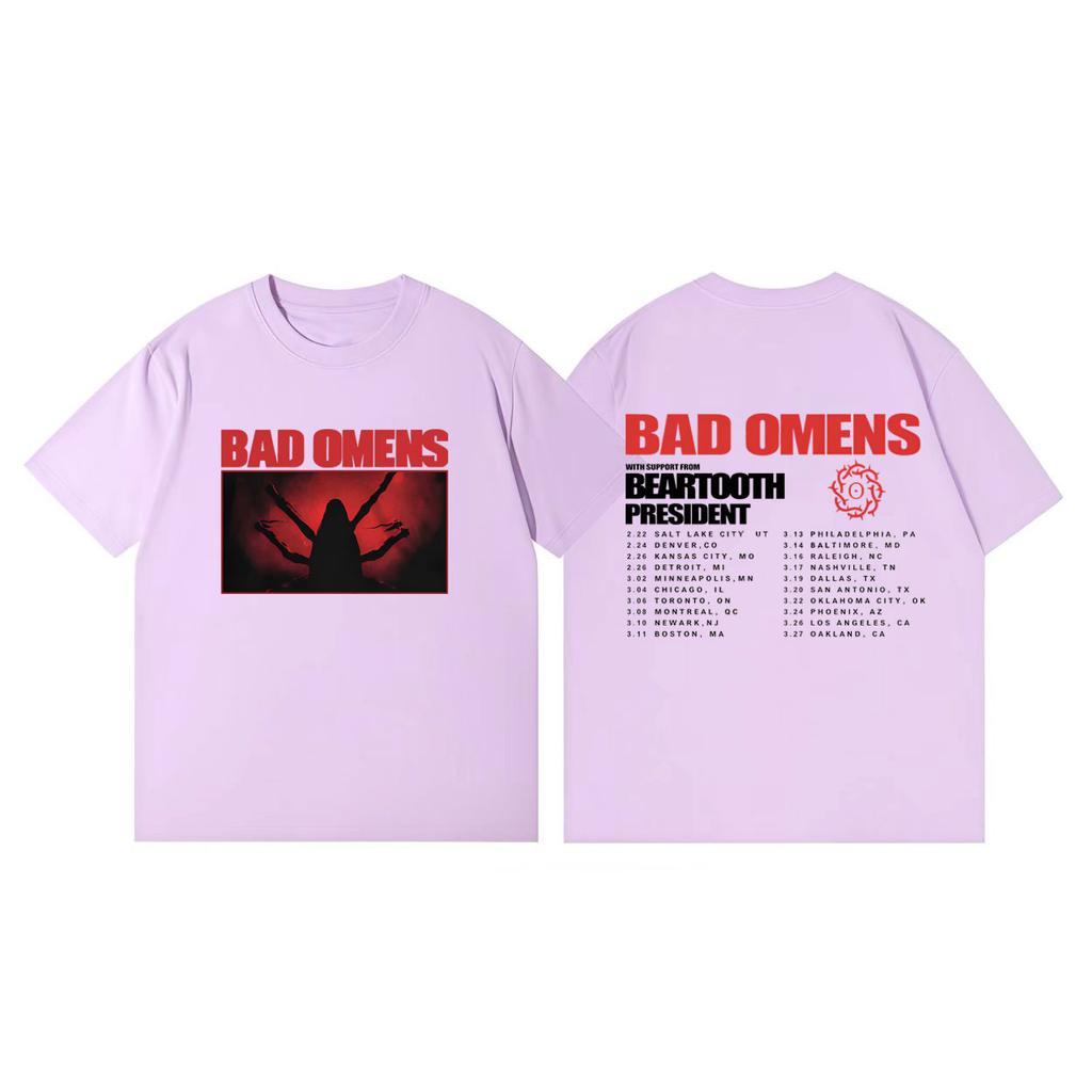Bad Omens Tour 2026 Koszulki Merch Mężczyźni Kobiety Odzież Moda Koszulka Rockowa Letnia Codzienna Luźna Koszulki z Krótkim Rękawem Streetwear