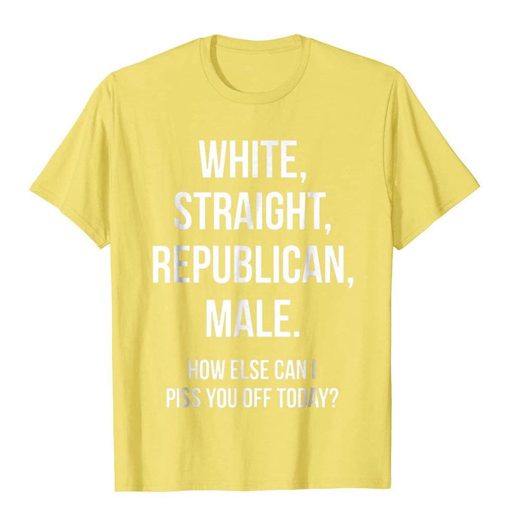 White Straight Republican Male Funny Republican T-Shirt Printed On Cotton Mens Tops & Tees Cartoon Brand T Shirt