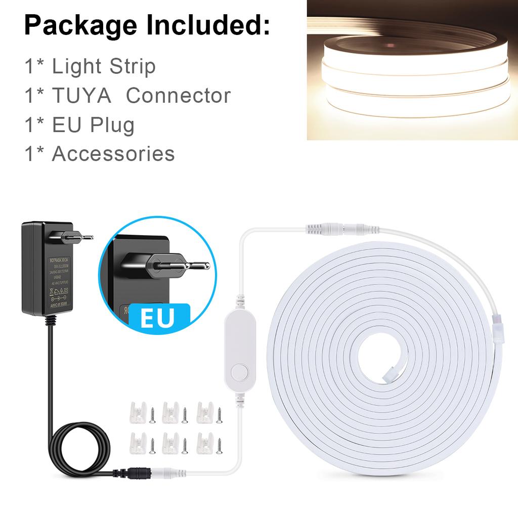 Tuya Smart Home Neon Silica Gel Tape 24V COB LED Strip Light WiFi APP Control Room Backlight Decor work with Alexa Google Home
