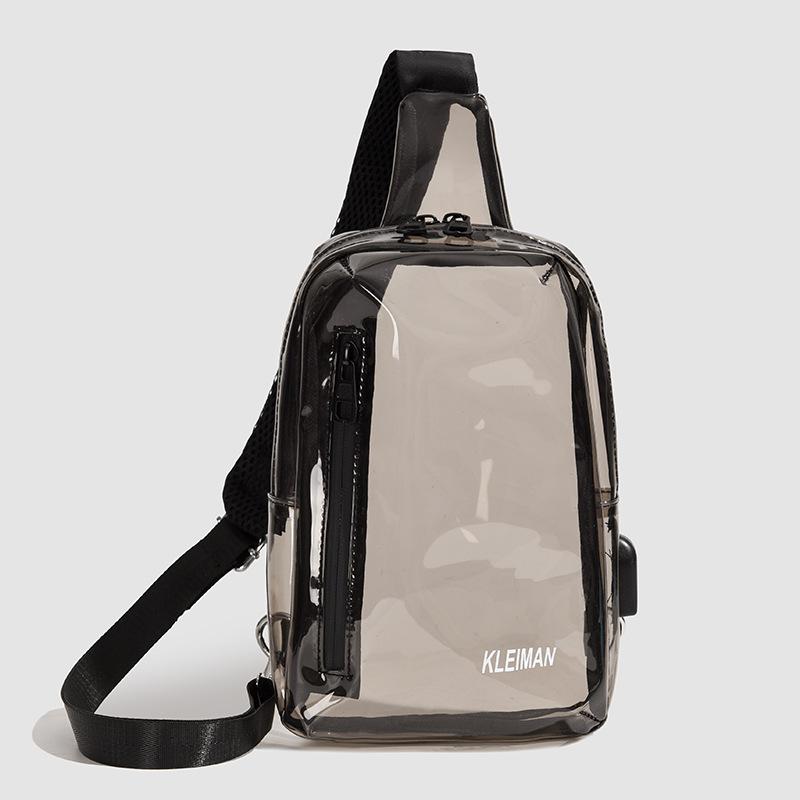 

Summer fashion and versatile small bags, women s transparent bags, chest bags, men s and women s travel backpacks, casual crossbody bags кавовий