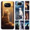 Anime Cat Rain Animal Phone Case for Xiaomi Poco X5 X6 X7 Pro F7 Ultra M7 Redmi 15 15C 13 13C 12 12C 10 10A 10C 9 9A 9C 9T Shell