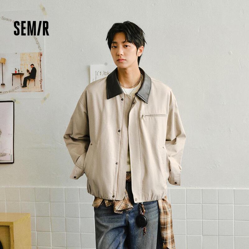 

Semir Men s Spring Floral Lapel Patchwork Jacket XL