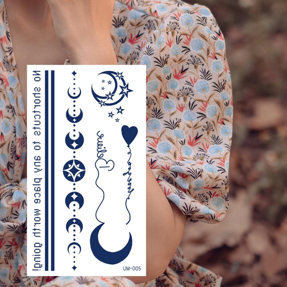 1 Sheets Semi Permanent Realistic Waterproof and Removeable Herb Tattoo Women's Back Tattoos Long Lasting