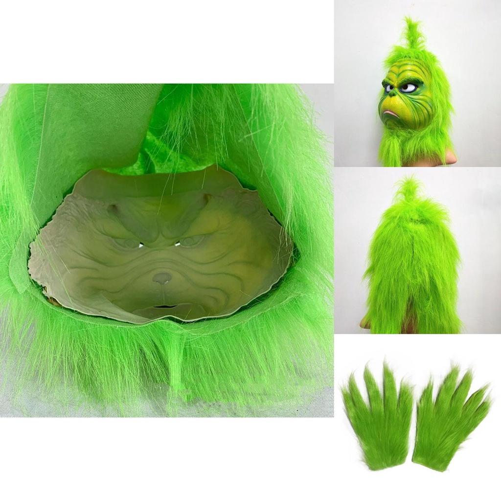 Christmas Grinch Gloves Terrifying Green Monster Costume Accessories