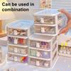 Storage Box Plastic Drawer Desk Organizer Clear Multi-Layer Desktop Storage Box with Bunny Handles Large Capacity Office Supplies