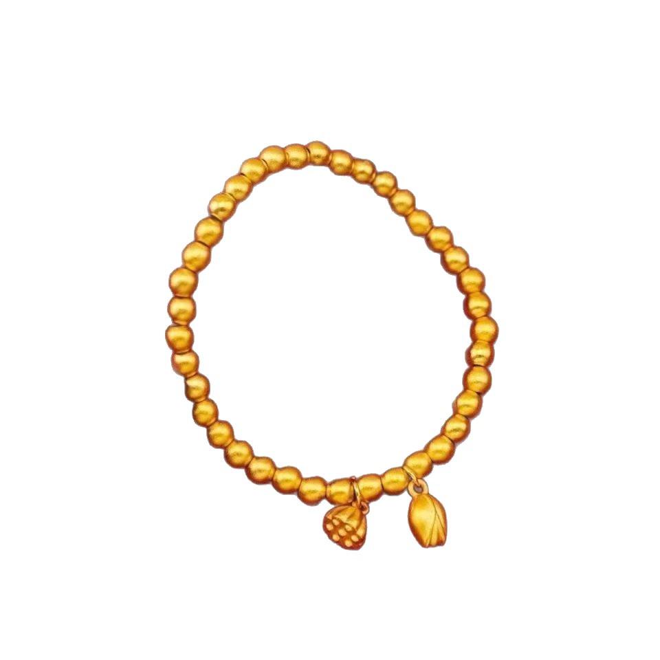 Historical Sand Gold Imitation Bracelet: Two-Piece Elegant Fashion Set