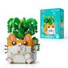 Micro particle building blocks decoration pieces succulent potted flower toys puzzle tide play