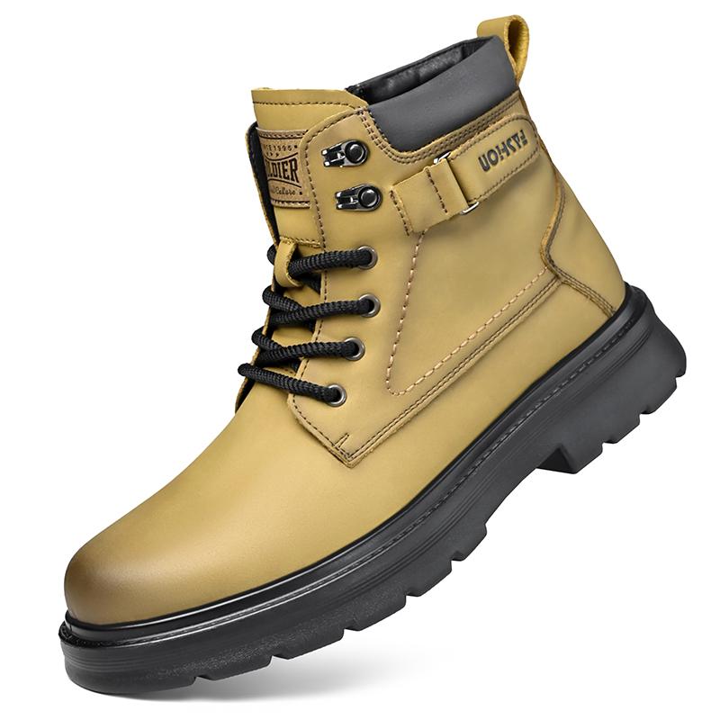 

Fashion Men s outdoor autumn and winter boots Fashion designer style Work and Office Business High quality street walking shoes Hot 44 жёлтый